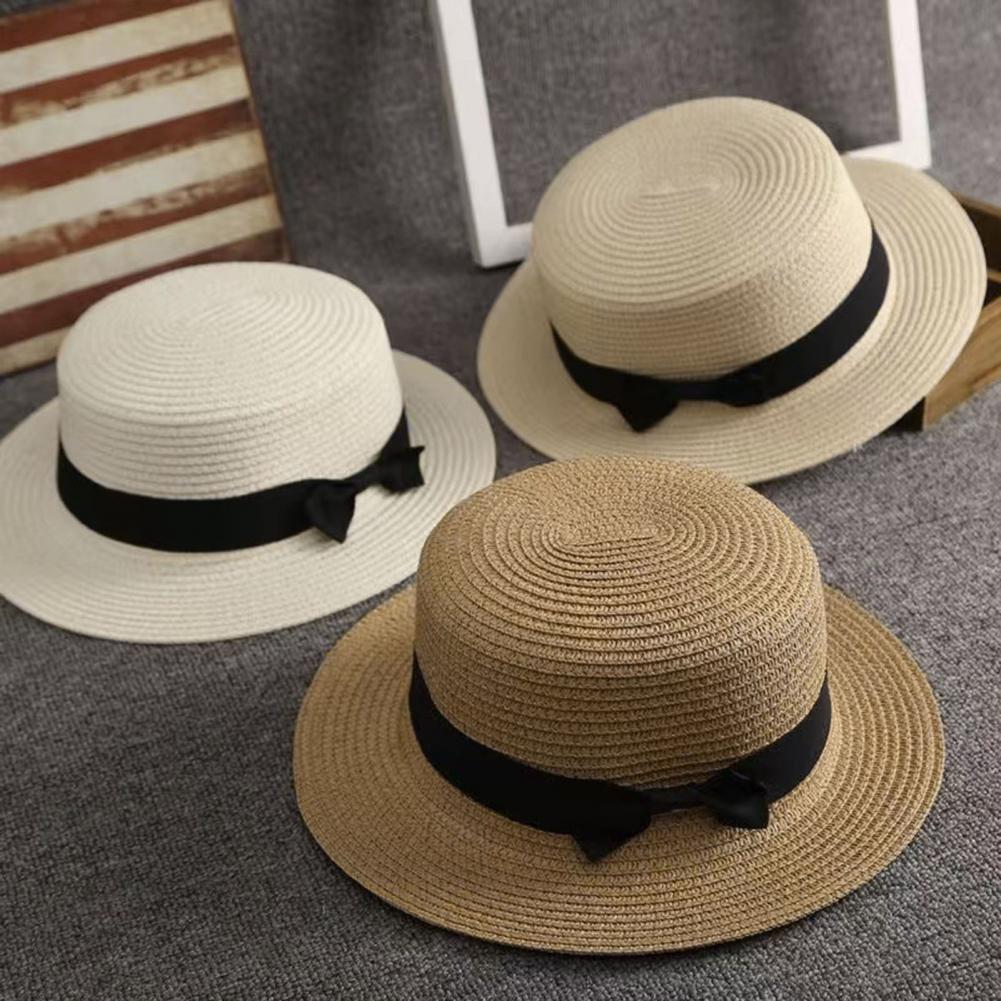 Beach Straw Hat Flat Top Wide  - Sun Hat Wide Brim ulasan dan harga