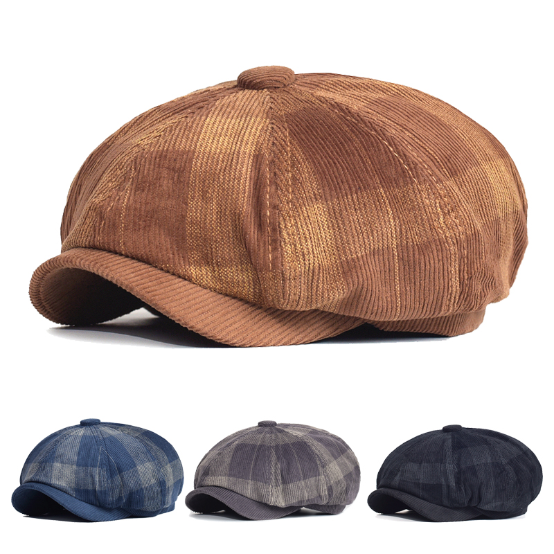 Autumn Winter Plaid Thick News - Dad Hat Cotton ulasan dan harga
